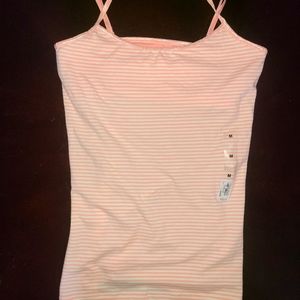 Coral striped tank top NEVER WORN NWT